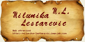 Milunika Leštarević vizit kartica